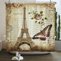 Водоустойчива завеса за душ Звезден Париж кула декори миеща тъкан баня полиестер баня завеса с куки декор завеса