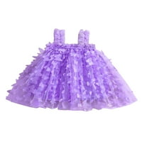 Douhoow Toddler Girl Butterfly рокля от солиден цвят слинг рокля сладка принцеса рокля