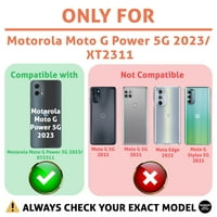 TalkingCase Slim Phone Case, съвместим за Motorola Moto G Power 5G, Paisley Blue Print, W Glass Enrys Protector, лек, гъвкав, Soft, USA