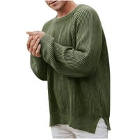 Мъжки пуловер ежедневни Райета пуловер плетени пуловери дрехи за мъже Есен Зима Дълъг ръкав плета Пуловер пуловер Армия зелено л