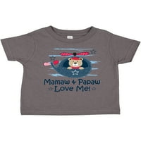 Inktastic Mamaw и Papaw Love Me Gift Toddler Boy Girl Тениска
