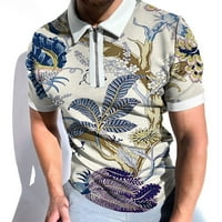 Продавач на FOPP Мъжки лятни спортни дрехи цип лапина риза с къс ръкав Небрежен голф дишащи удобни върхове khaki l