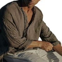 Paille мъжки върхове предни копчета ризи солиден цвят блуза ежедневни парти туника риза кафява xxxl