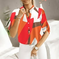 Summer Essentials otemrcloc Модна ежедневна риза с V-образно деколте за жени роли
