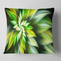 Дизайнарт екзотично зелено фрактално спирално цвете-абстрактна възглавница за хвърляне-18х18