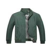 Glonme Full Zip Bomber Jackets for Men Fashion Fall Coat Небрежно твърдо цвят Изходно облекло Army Green XL