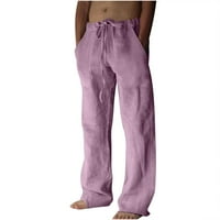 Uorcsa мъжки панталони дънки великолепни тренировки с пълна дължина широки крака мъжки панталони лилави размери s