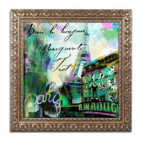 Търговска марка изобразително изкуство до Париж с любов платно изкуство по цвят Пекарна злато богато украсена рамка