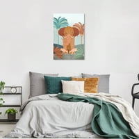Уинууд студио платно голям слон животни зоопарк и диви животни стена изкуство платно печат оранжево 24х36