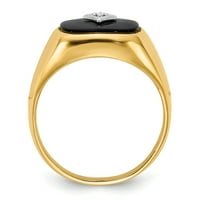 Солиден 14K жълто злато AA симулиран мъжки пръстен на CZ