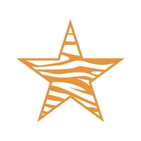 Зебра печат звезда стикер Декал щанцоване-самозалепващ винил-устойчиви на атмосферни влияния-произведени в САЩ - много цветове и Размери - животински щампи