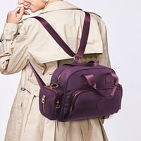 Lumento дами чанта с голям капацитет чанти за рамо много джобове тотална чанта Oxford Satchel Разглобяема преносима чанта лилаво лилаво