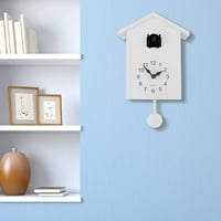 Walplus White Minimalist Cuckoo Clock - Черен прозорец с променливи птици