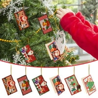 mishuowoti Коледа поздравителна картичка комплект коледна поздравителна картичка коледно дърво пожелателна картичка поздравителна картичка малка висулка