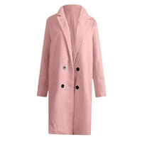 EGMY дамски плюс размер топло палто жилетка зимен солиден дълъг ръкав връхни дрехи