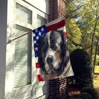 Пиренейски мастиф куче американски флаг флаг платно размер на къщата