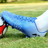 Момчета мъже футболни клити футболни чистила леки дантели футболни тренировки маратонки фирма наземни футболни обувки футболни обувки футболни обувки fg cleats сини 2y