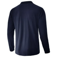 Мъжки поло ризи тренировки ризи мъже контраст цвят топ тънък дълъг ръкав цип стоящ врат ежедневен спорт домашна тениска топ блуза бяло