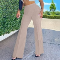 Бинмер дълги панталони за жени мода жени удобни Плътен цвят отдих панталони Висока талия панталони