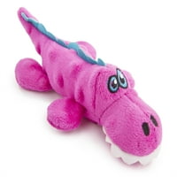 Godog Gators с Techno Guard Technology Durary Plush Squeaker Dog Toy, Pink, Mini