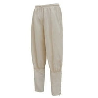 Loopsun мъжки панталони мъже солидни случайни модни солидни еластични панталони на талията средновековни гамаши за култури