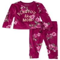 Детска пижама за печат на бебешки и малки момичета, комплект от 2 части
