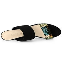 Allegra K женски леопардов отпечатани сандали с плъзгане на токчета