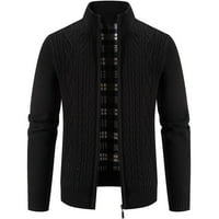 Жилетки за мъже Мъжки пуловери Кардиган с дълъг ръкав черно m