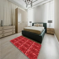 Ahgly Company Indoor Square Chargeed Red Rugs, 4 'квадрат