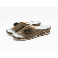 Фангасис клин сандали за жени удобни цветя лято плажни чехли дамски платформа рокля пързалки обувки