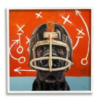 Ступел индустрии Черно куче носи футбол каска спортни играе рамкирани стена изкуство, 12, дизайн от Лучия Хефернан