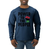 Див Боби мощност на хората Черен гордост мъжки риза с дълъг ръкав, реколта Хедър флот, 3х-голям
