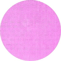 Ahgly Company Indoor Round Solid Pink Modern Area Rugs, 7 'кръг