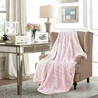 Сгушенософт от Бен и Джона ултра Плюш изключително дебел уютен извънгабаритен одеяло с Шерпа подкрепа-розова роза