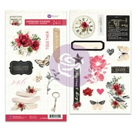 Marketing Inc Magnolia Rouge Collection Chipboard Stickers - W Foil Detail UPC 655350658229