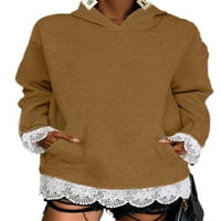 Paille жени Суитчърс от свободно време свободно годване на есенно пуловер с качулка врат спорт качулка качулка черно l