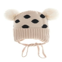 Мултитърска бебешка плетена шапка бебе сладък стил вятърни връзки топла капачка