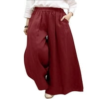 Glookwis дамски хипи панталони торбисти палацо панталони салон бохо панталони с висока талия твърд цвят салони дъна