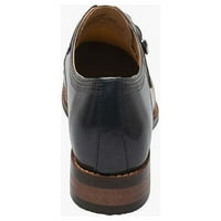 Stacy Adams Garven Moc Toe Monk Strap Buffalo Leather Shoes Navy Multi 25584-492