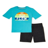 Комплект детска тениска и шорти за момче, 2 части, размери 4-10