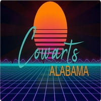 Cowarts Alabama Vinyl Decal Stiker Retro Neon Design