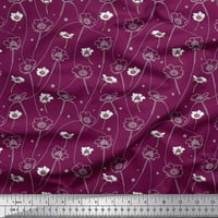 Soimoi Poly Georgette Fabric Dot, листа и флорална художествена печат за шиене на двора широк двор