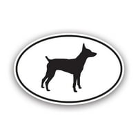 Декал на овален стикер за териер на плъхове - самозалепващ винил - устойчив на атмосферни влияния - направен в САЩ - кучешки кучешки домашен любимец американски Ratting Decker Giant