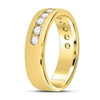 14к жълто злато кръг диамант сватба един ред лента пръстен