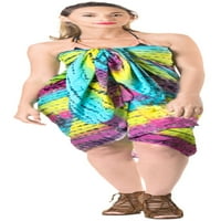 Бей жени летни бански костюми Pareo Wrap Cover Up Bikini Wraps Beach Sarong Swimsuit Coverup за жени с един размер жълто, вратовръзка багрило