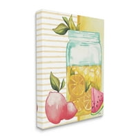 Ступел Индъстрис Ледена лимонада кана Абстрактен розов лимон плодове платно стена изкуство от Елизабет Медли