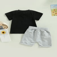 Комплект за къси панталони на Baby Baby Baby, тениска с къс ръкав и еластични къси панталони летен екип