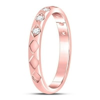10k розово злато кръг диамант промив диамантен форма на подредена лента пръстен cttw