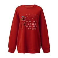 Женски суичър есен и зима свободни смешни букви за печат серия раменни пуловери