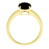 2. КТ брилянтен Овал нарязани естествен они 14к жълто злато пръстен пасианс СЗ 8.25